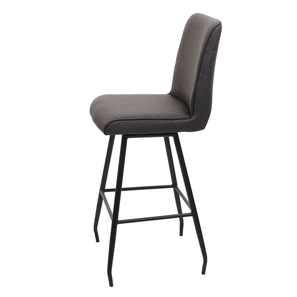 Barhocker Tresenhocker Stahl Stoff/Textil grau-braun