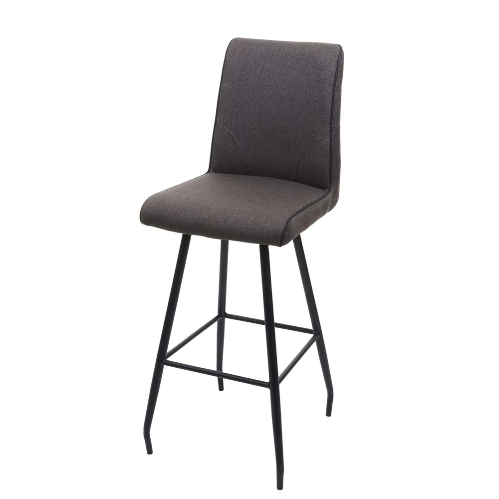 Barhocker Tresenhocker Stahl Stoff/Textil grau-braun