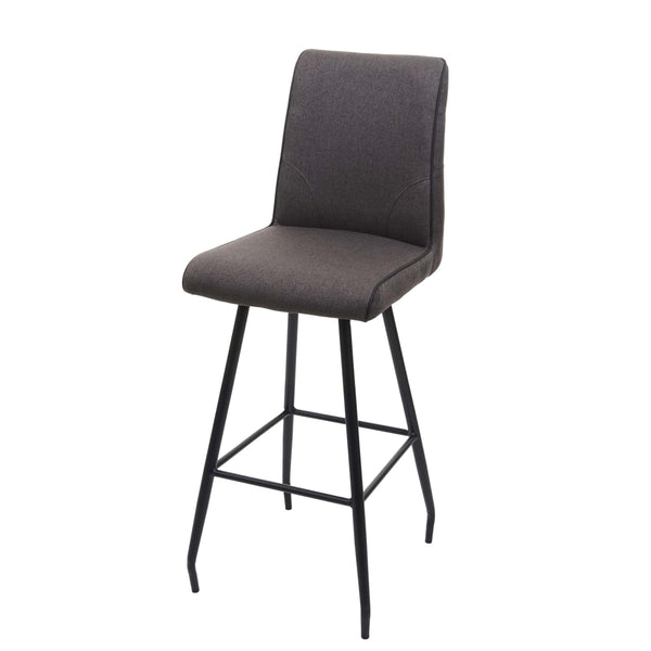 Barhocker Tresenhocker Stahl Stoff/Textil grau-braun
