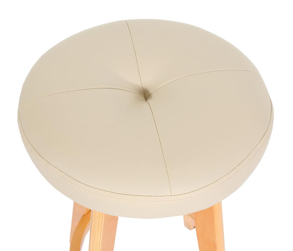 Barhocker Barstuhl Tresenhocker Holz Kunstleder drehbar creme