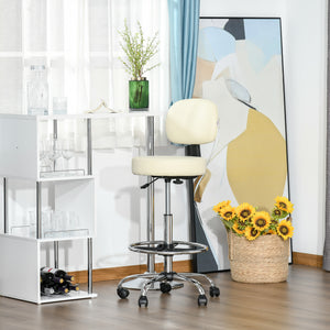 Sgabello da bar girevole, regolabile in altezza, beige