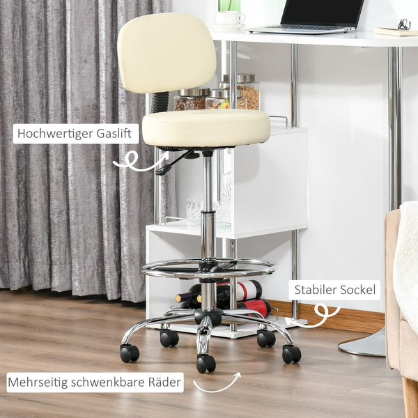 Sgabello da bar girevole, regolabile in altezza, beige