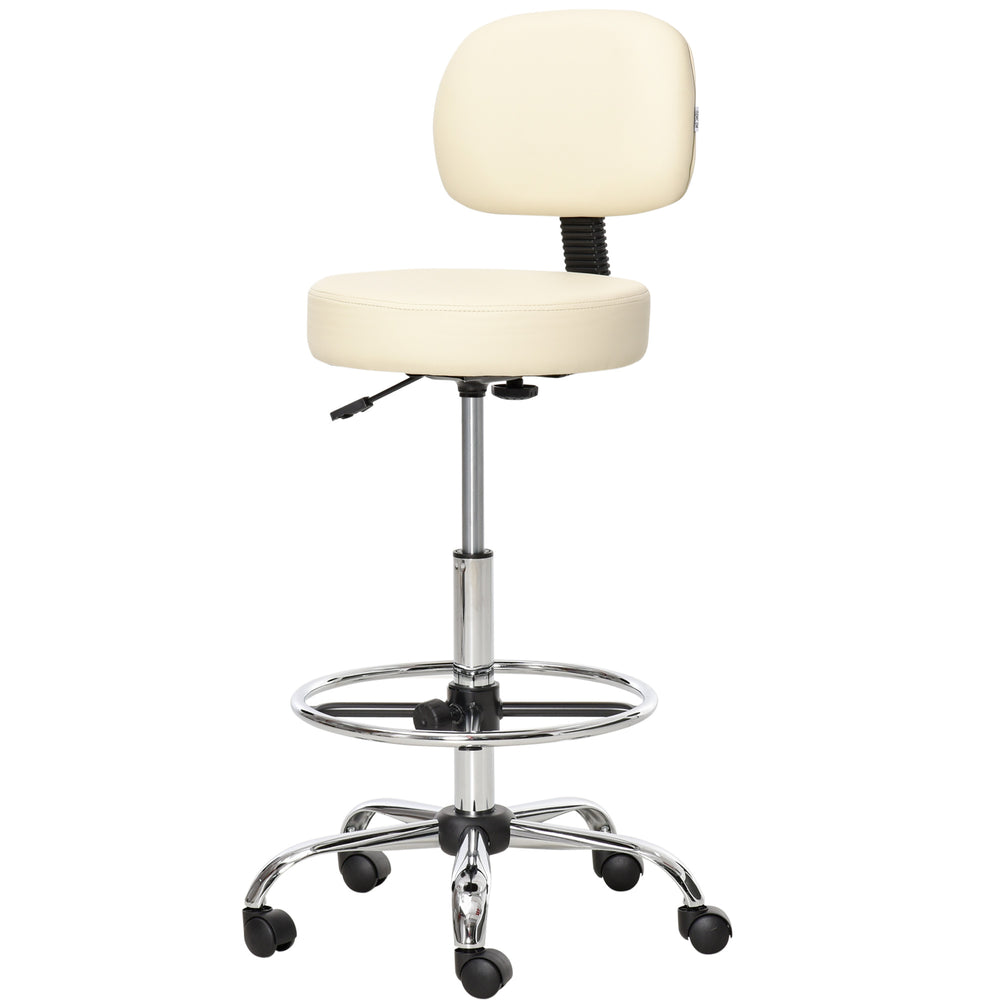 Swivel bar stool, height adjustable, beige
