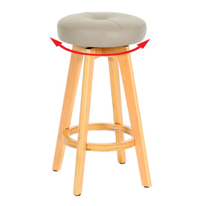Barhocker Barstuhl Tresenhocker Holz Kunstleder drehbar taupe