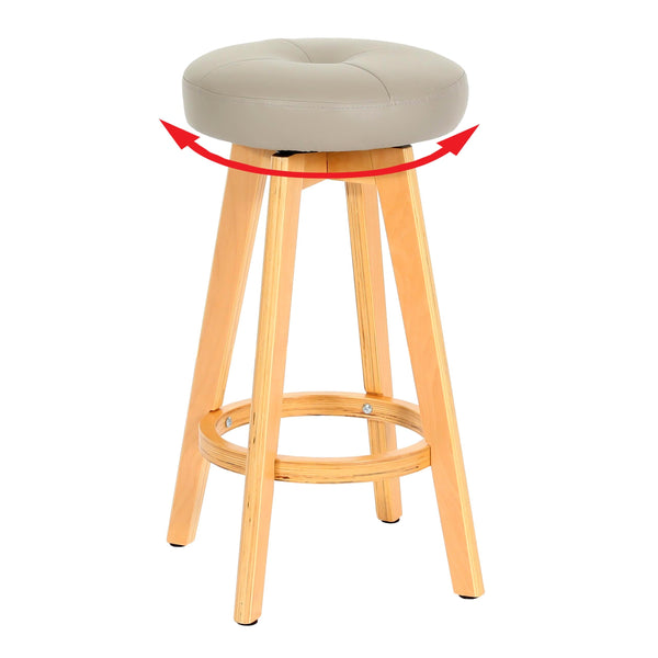 Barhocker Barstuhl Tresenhocker Holz Kunstleder drehbar taupe