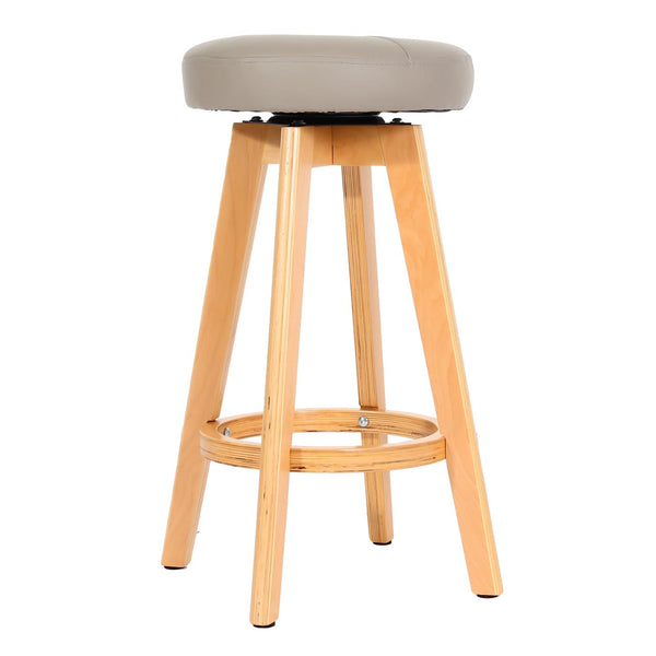 Barhocker Barstuhl Tresenhocker Holz Kunstleder drehbar taupe