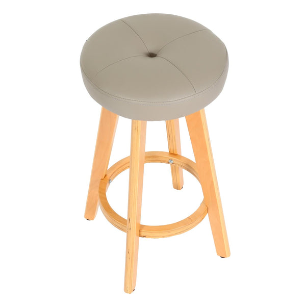 Barhocker Barstuhl Tresenhocker Holz Kunstleder drehbar taupe
