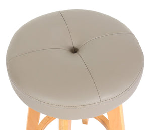 Barhocker Barstuhl Tresenhocker Holz Kunstleder drehbar taupe