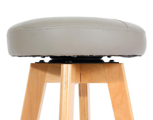 Barhocker Barstuhl Tresenhocker Holz Kunstleder drehbar taupe