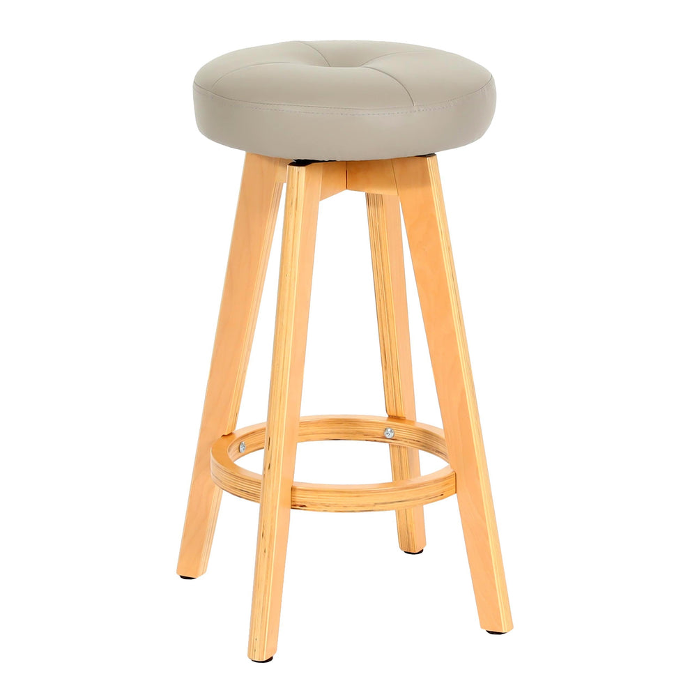 Barhocker Barstuhl Tresenhocker Holz Kunstleder drehbar taupe