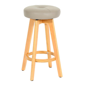 Barhocker Barstuhl Tresenhocker Holz Kunstleder drehbar taupe
