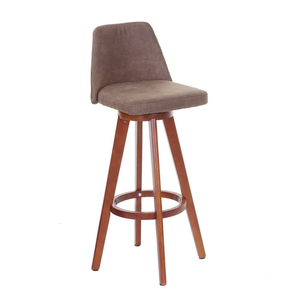 Barhocker Barstuhl Tresenhocker Holz Textil drehbar Vintage braun