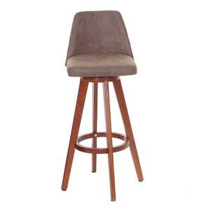 Barhocker Barstuhl Tresenhocker Holz Textil drehbar Vintage braun