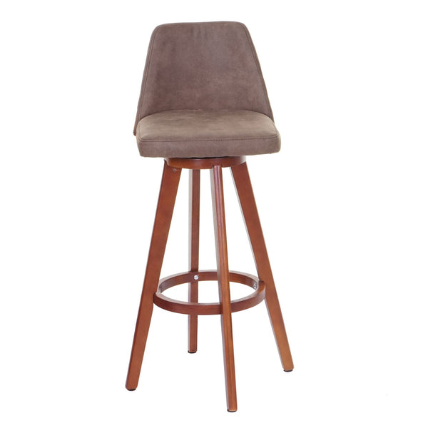 Barhocker Barstuhl Tresenhocker Holz Textil drehbar Vintage braun