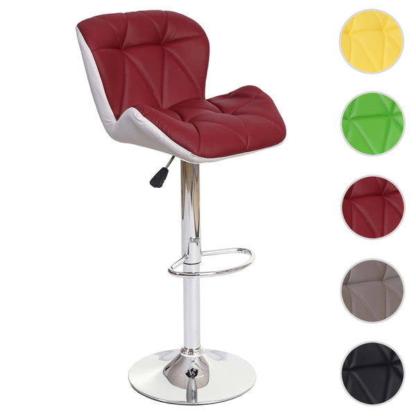Barhocker Barstuhl Tresenhocker höhenverstellbar Kunstleder bordeaux
