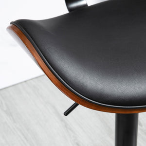 Barhocker höhenverstellbar Kunstleder mit Drehfunktion Schwarz