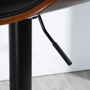 Barhocker höhenverstellbar Kunstleder mit Drehfunktion Schwarz