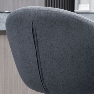 Height-adjustable bar stool with backrest and footrest, grey