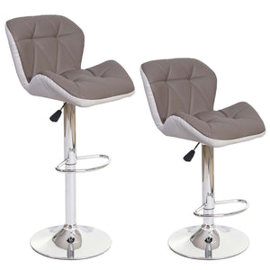 Barhocker Barstuhl Tresenhocker höhenverstellbar Kunstleder taupe-grau