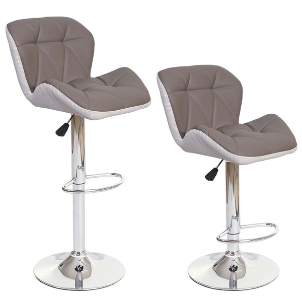 Barhocker Barstuhl Tresenhocker höhenverstellbar Kunstleder taupe-grau