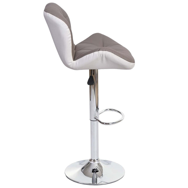 Barhocker Barstuhl Tresenhocker höhenverstellbar Kunstleder taupe-grau