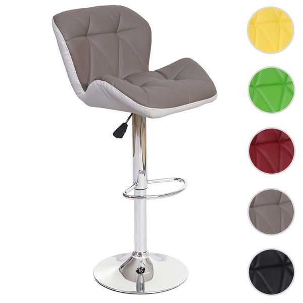 Barhocker Barstuhl Tresenhocker höhenverstellbar Kunstleder taupe-grau