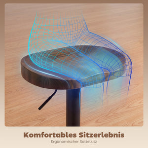 Barhocker 2er Set höhenverstellbar drehbar Holz dunkelbraun