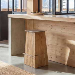Barhocker Barstuhl Tresenhocker Industrial Massivholz natur Metalloptik