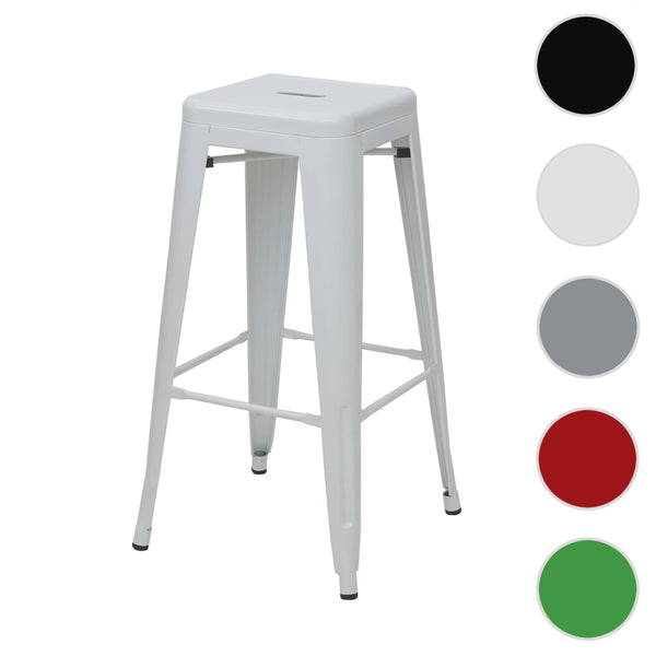 Barhocker Barstuhl Tresenhocker Metall Industriedesign stapelbar weiss