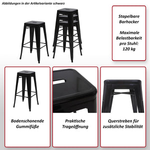Barhocker Barstuhl Tresenhocker Metall Industriedesign stapelbar weiss
