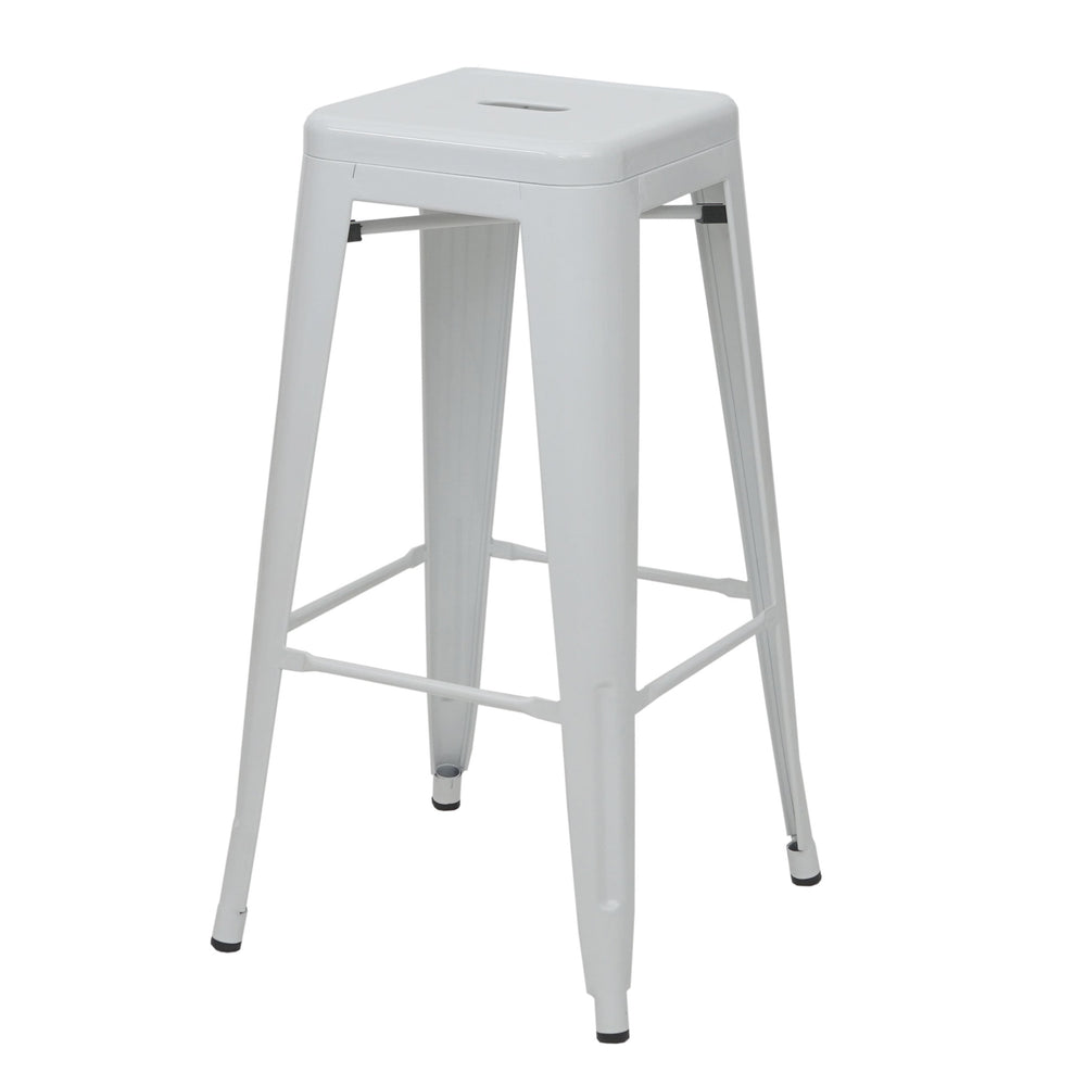 Barhocker Barstuhl Tresenhocker Metall Industriedesign stapelbar weiss