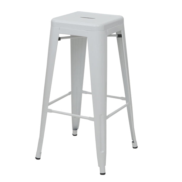 Barhocker Barstuhl Tresenhocker Metall Industriedesign stapelbar weiss