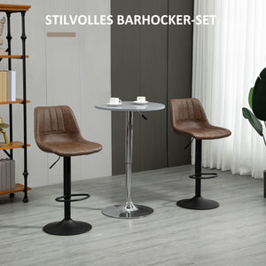 Barhocker Kunstleder höhenverstellbar mit Fussring Braun