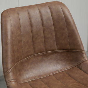 Barhocker Kunstleder höhenverstellbar mit Fussring Braun