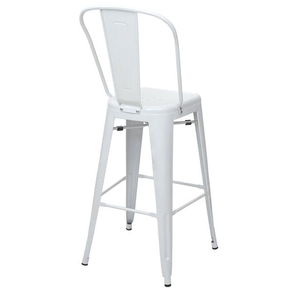 Barhocker Barstuhl Tresenhocker mit Lehne Metall Industriedesign weiss