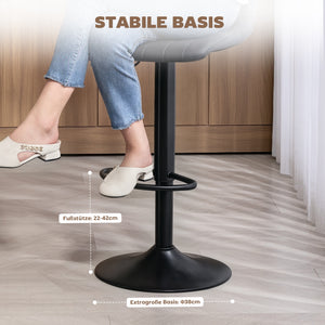 Barhocker 2er-Set höhenverstellbar Retro mit Fussstütze