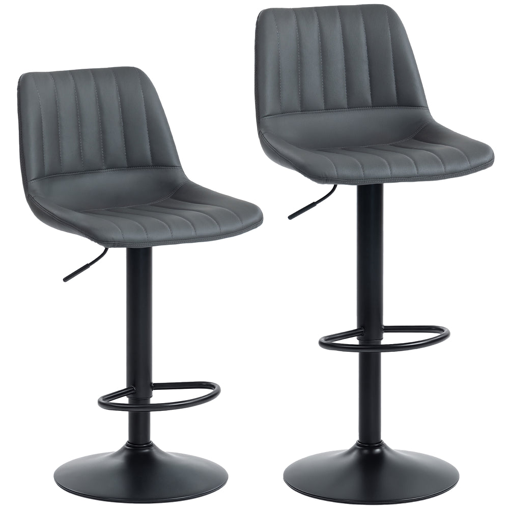 Barhocker 2er-Set höhenverstellbar Retro mit Fussstütze