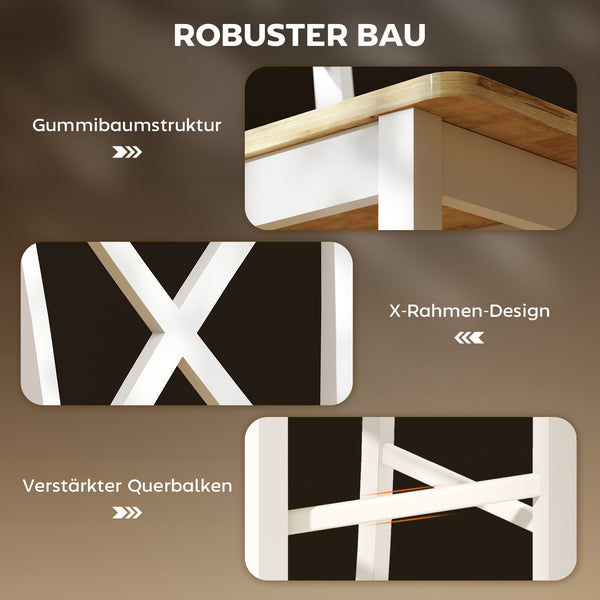Barhocker Set mit Rückenlehne aus Holz für Küche und Bar