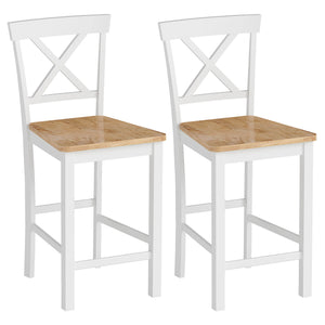 Barhocker Set mit Rückenlehne aus Holz für Küche und Bar