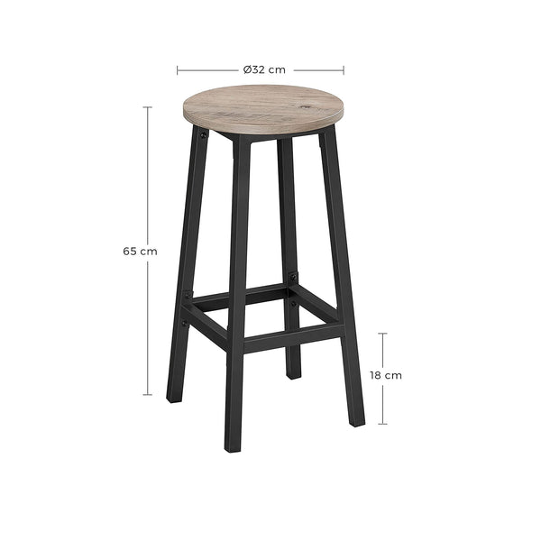 Barhocker Set 2 rund höhenverstellbar