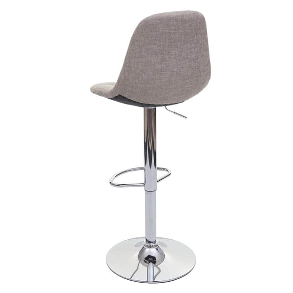2x Barhocker Tresenhocker creme-grau Textil