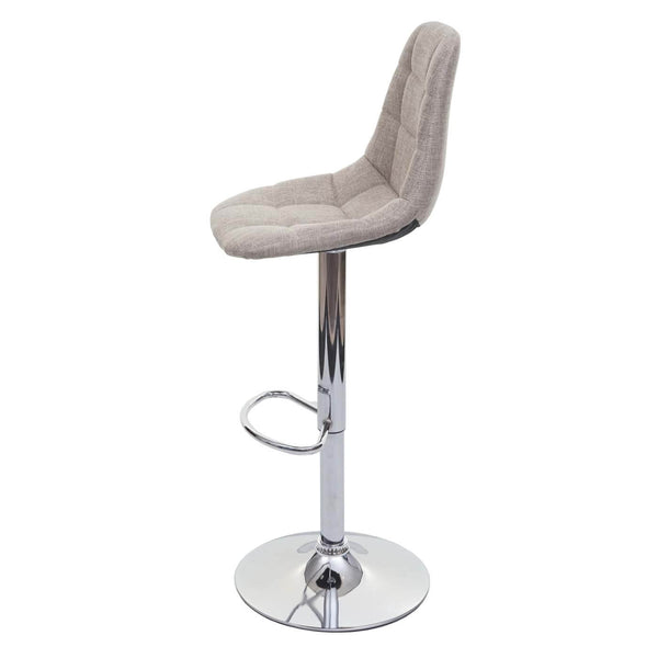 2x Barhocker Tresenhocker creme-grau Textil