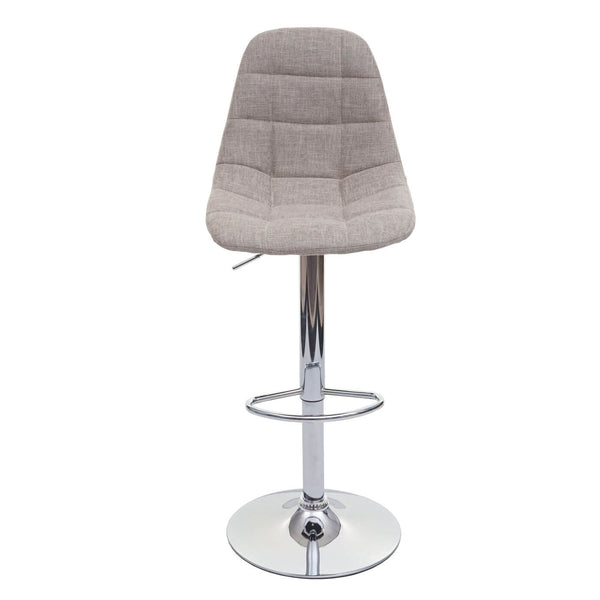 2x Barhocker Tresenhocker creme-grau Textil