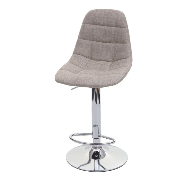 2x Barhocker Tresenhocker creme-grau Textil