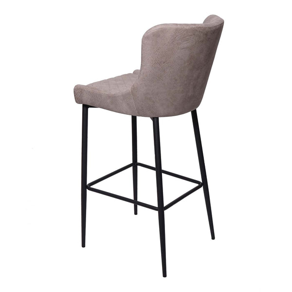 Barhocker Barstuhl Tresenhocker Vintage Metall Fussablage Stoff grau