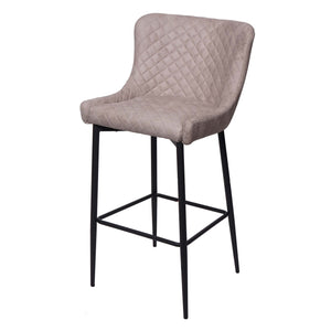 Barhocker Barstuhl Tresenhocker Vintage Metall Fussablage Stoff grau