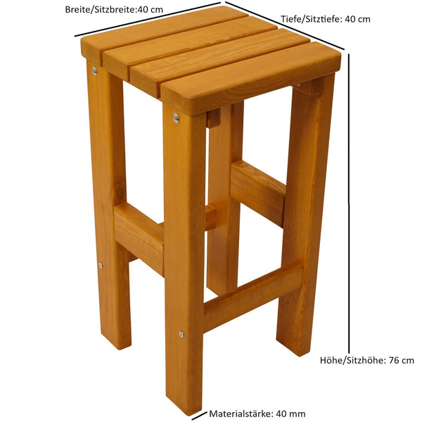Barhocker VILLACH, Kiefer lackiert, 40mm stark