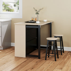 Barset mit klappbarem Bartisch und 2 Barhockern Eiche schwarz