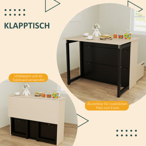 Barset mit klappbarem Bartisch und 2 Barhockern Eiche schwarz