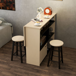 Barset mit klappbarem Bartisch und 2 Barhockern Eiche schwarz